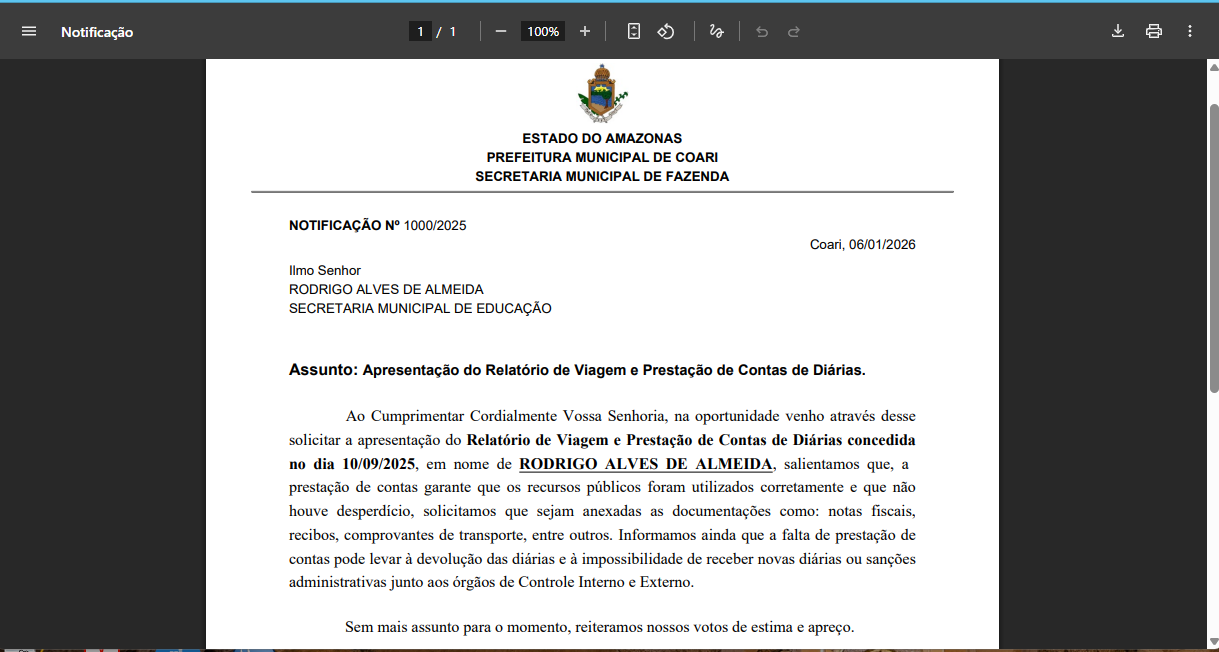 Diárias — Diaria Notificacao Print