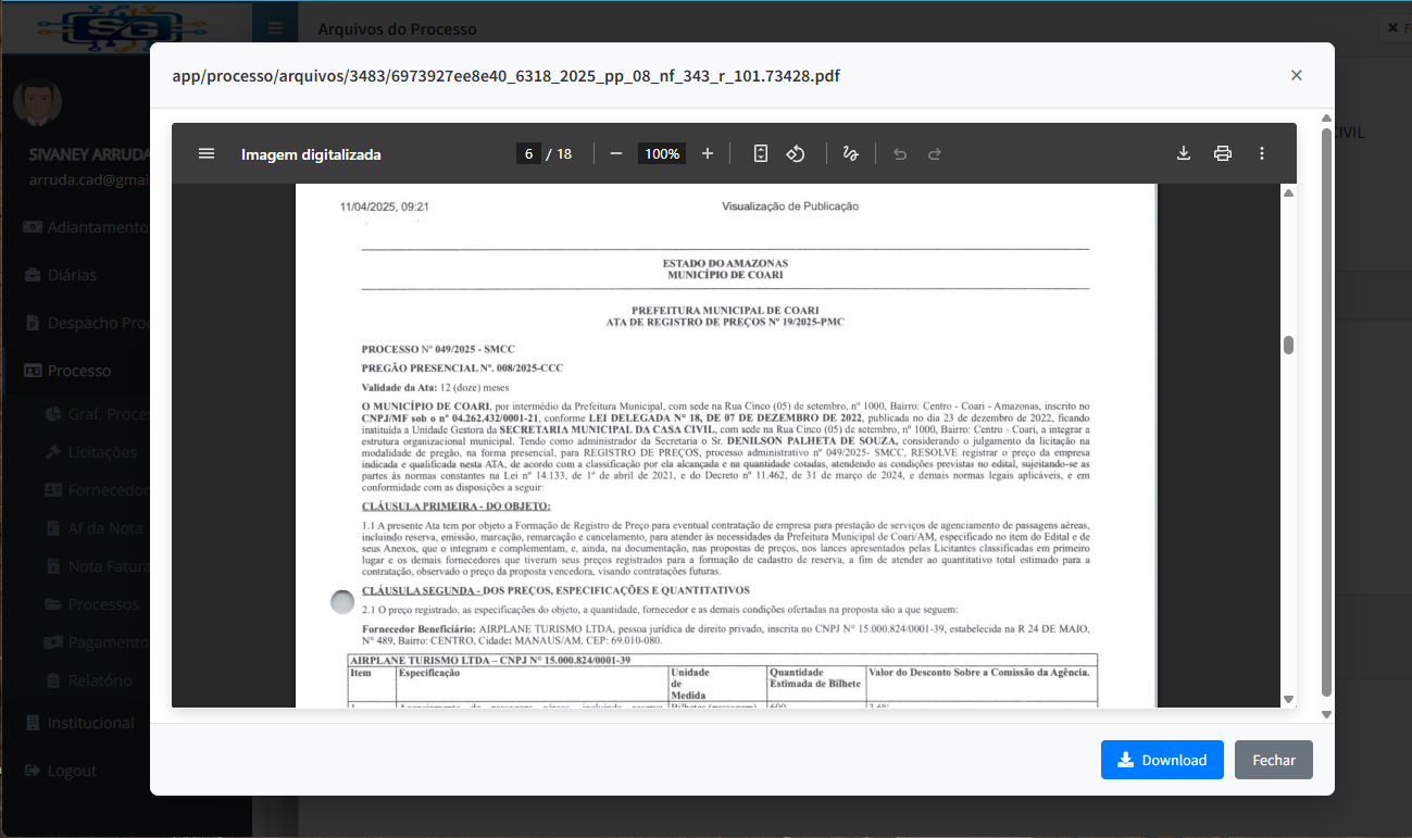 Processos — Processo Arquivo View