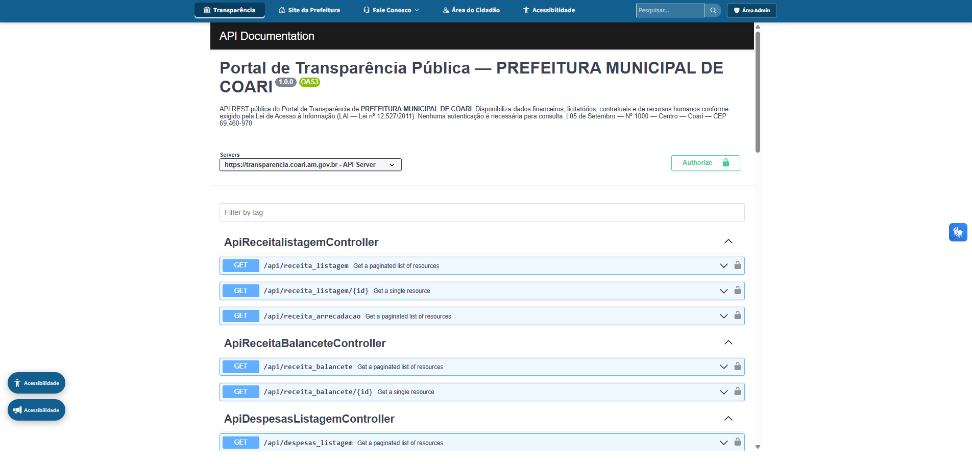 Poder Executivo — Portal Api Rest
