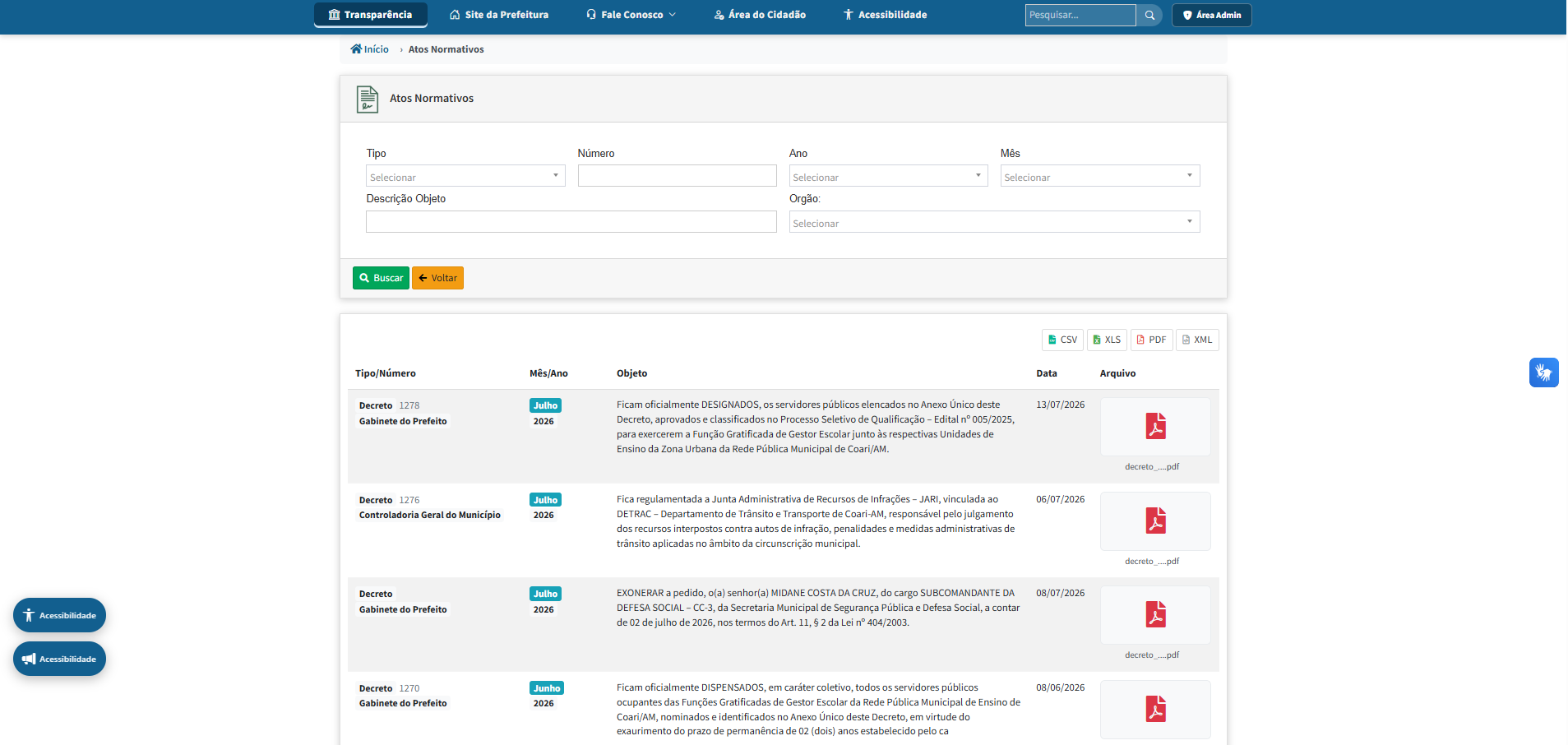 Poder Executivo — Portal Atos Administrativo