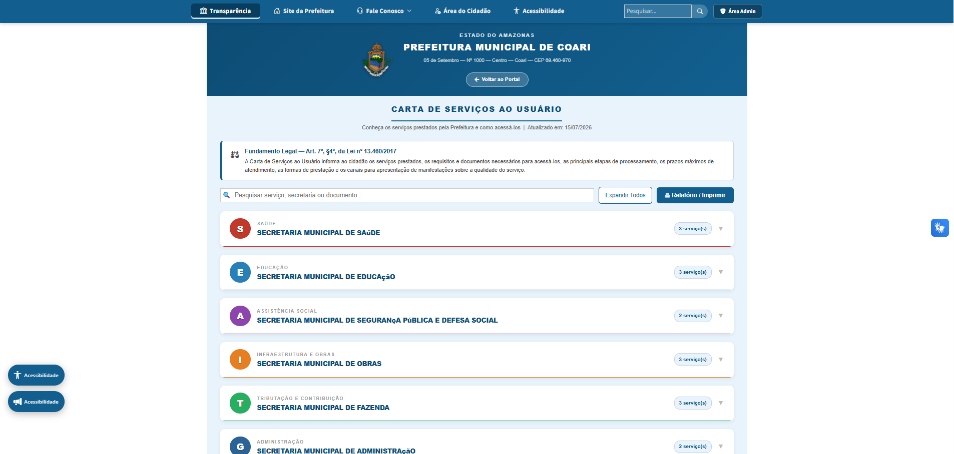 Poder Executivo — Portal Carta Servico