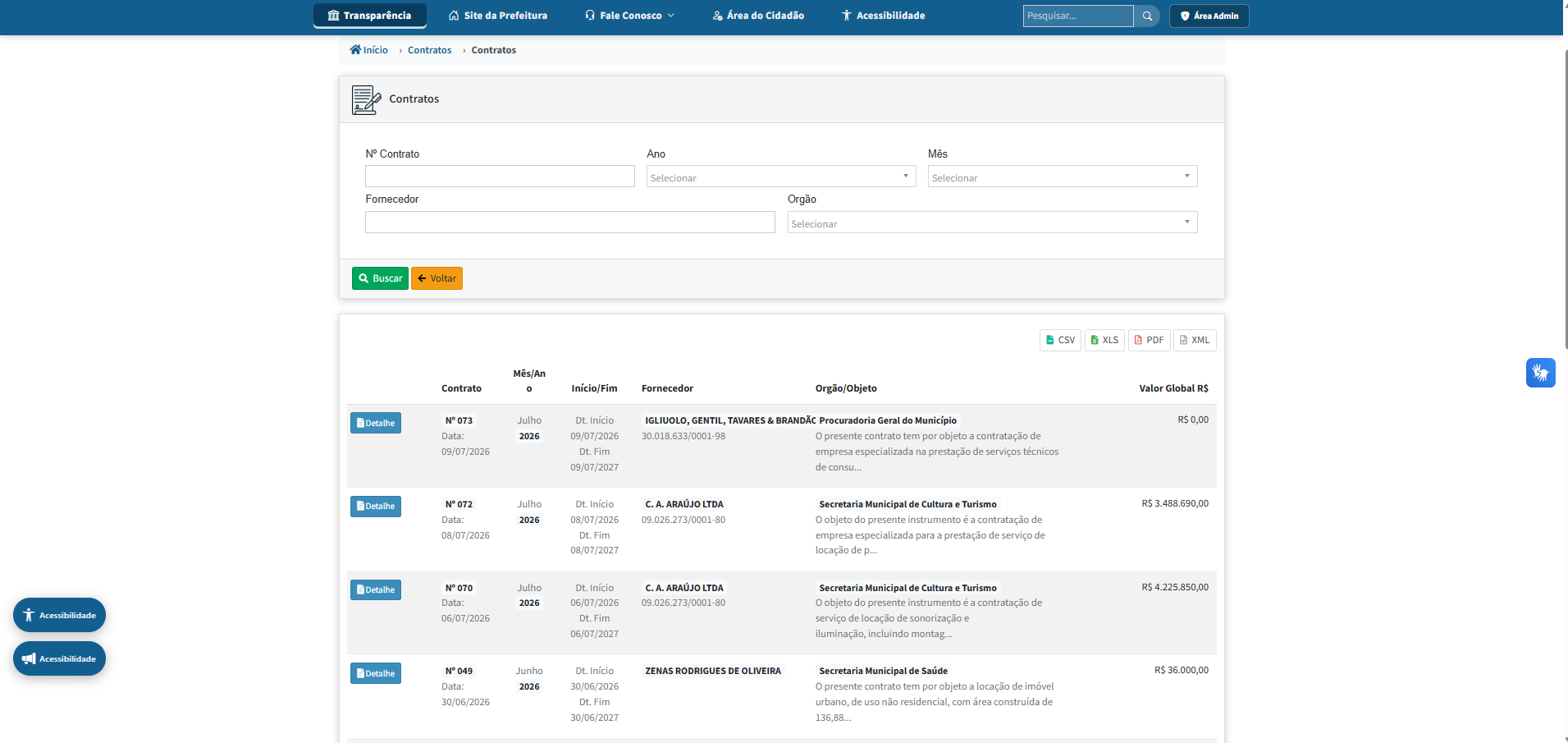 Poder Executivo — Portal Contrato