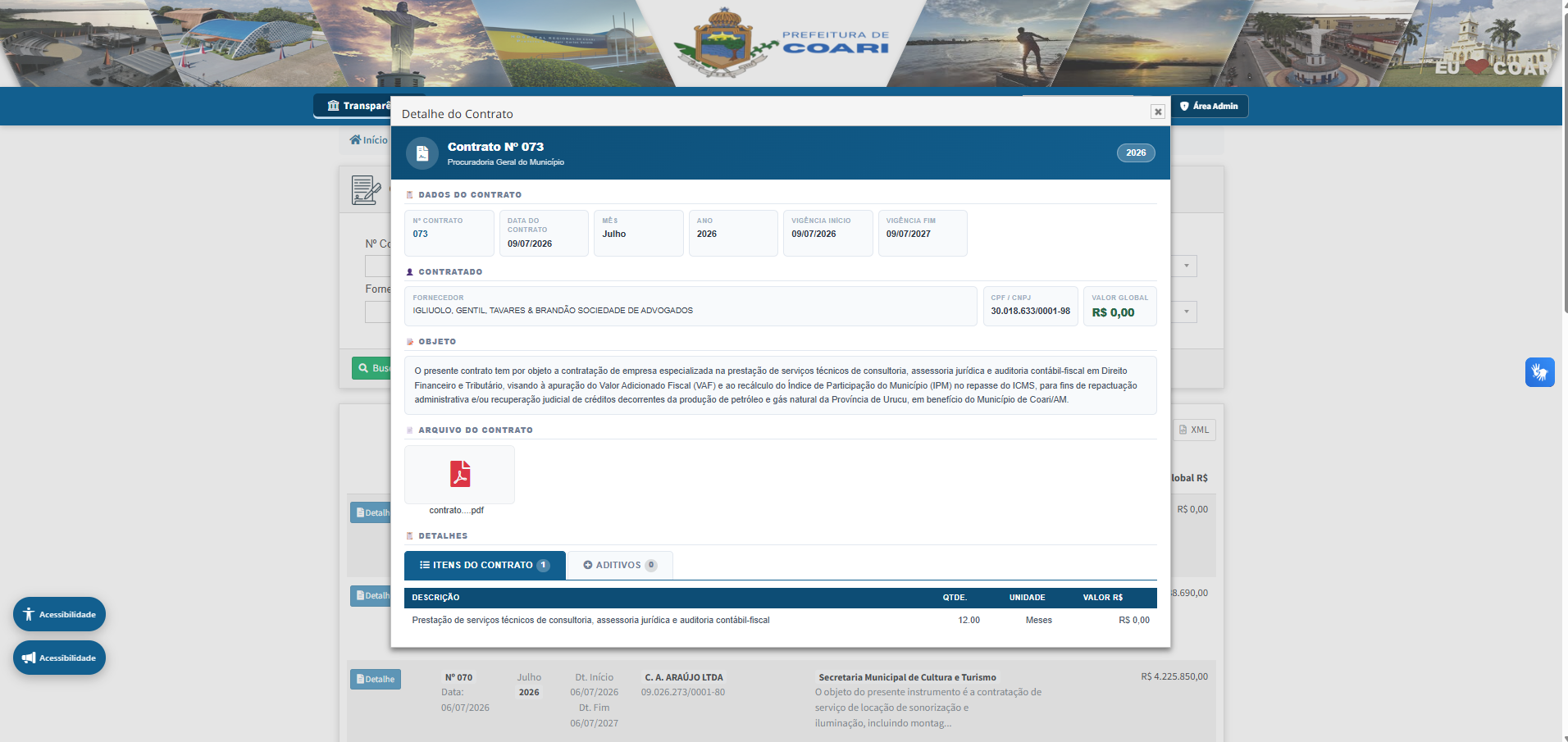 Poder Executivo — Portal Contrato Publicacao