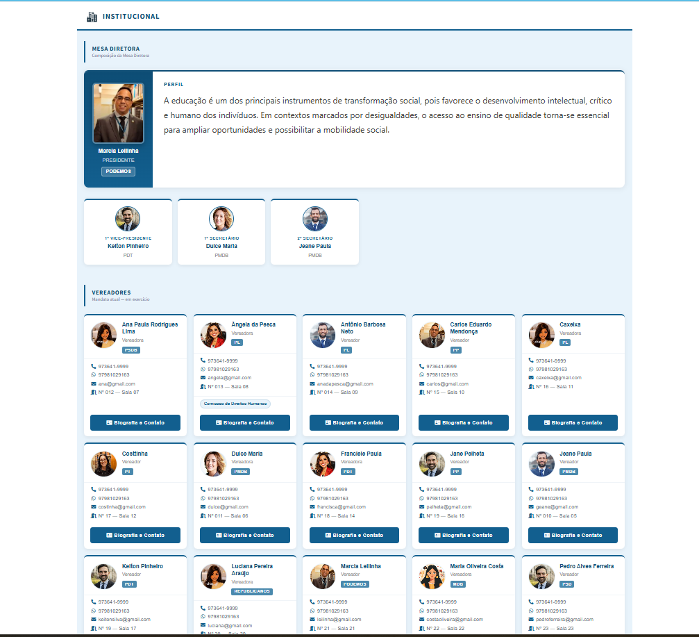 Poder Legislativo — Portal Institucional Vereadores