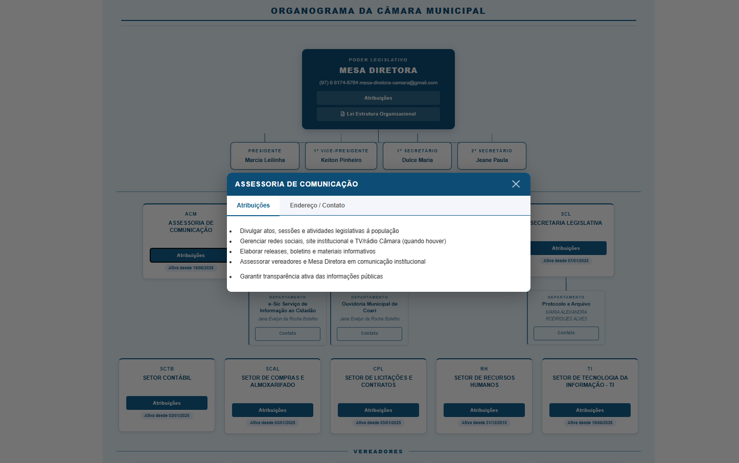 Poder Legislativo — Portal Mesa Diretora Atribuicoes