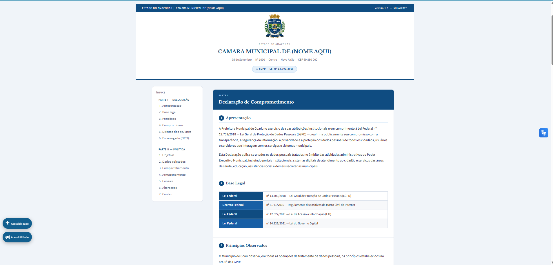 Poder Legislativo — Portal Protecao Dados